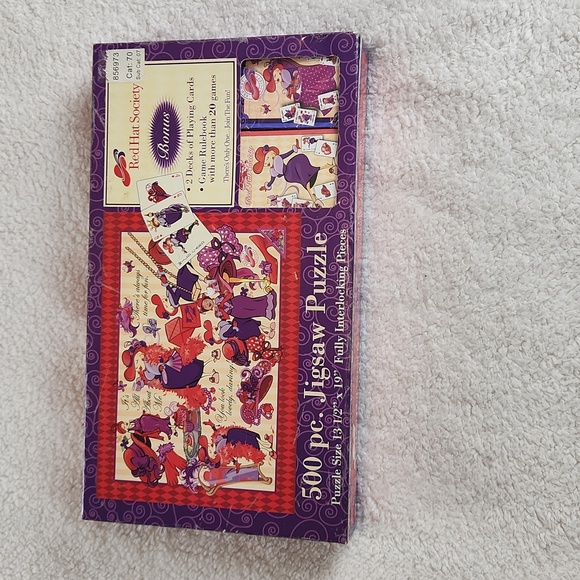 Red Hat Society Jigsaw Puzzle and Card deck & Game Book, NWT imperfect box - Picture 1 of 9